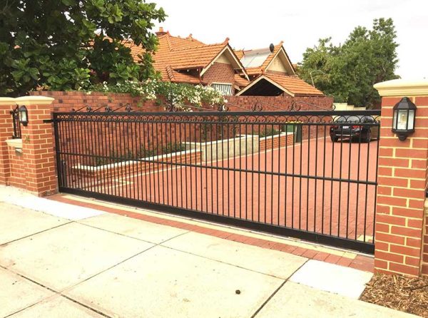 wrought iron sliding gate character gates perth