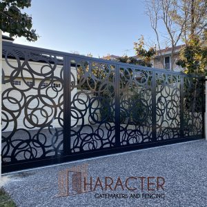 Laser cut sliding gate